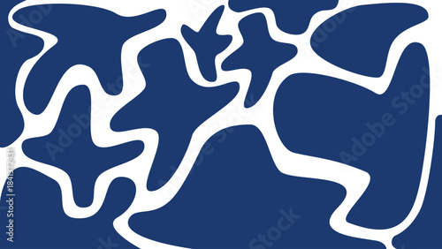 Deep Sea Fauna Camouflage Blue And White Ocean Pattern