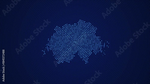 Digital Switzerland Map with Dotted Flicker and Scale Reveal Animation
