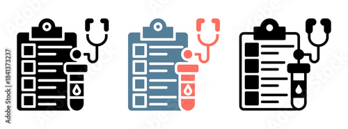 Medical Test Icon Collection Set  Glyph & Mixed Style  