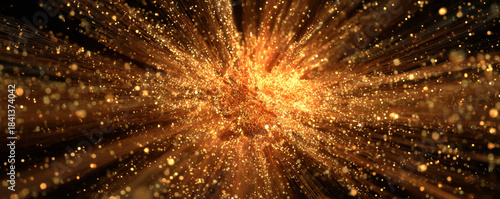 Abstract golden glitter explosion for New Year 2026 vibes