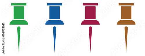 Colorful Thumbtack or Push Pin Stationery Items, Office Memo and Organization Tools