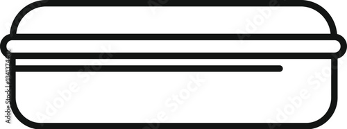 Minimalist food storage container line art icon representing meal prep