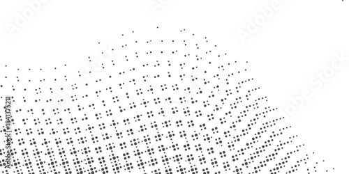 Black-white gradient halftone dots background. vector illustration