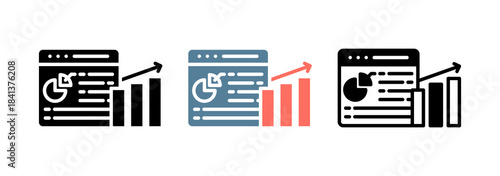 Web Analytics Icon Collection Set  Glyph & Mixed Style  
