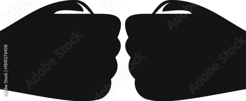 Two hands fists bumping symbolizing friendship, teamwork and collaboration