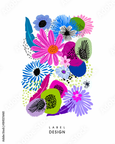 Creative concept of  organic shapes with abstract leaves, plants, flowers. Modern art minimalist style design templates for celebration, ads, branding, banner, cover, label, poster, print