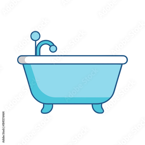 vector clip art baby bathtub on white background for web and graphic design