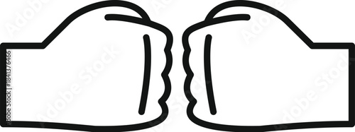 Two hands making fists bumping each other representing greeting or teamwork
