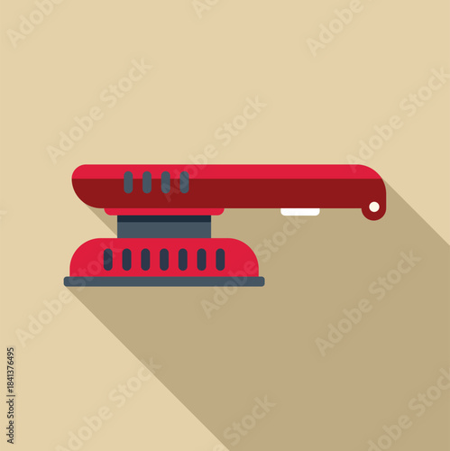 Red power sander showcasing carpentry tool and woodworking equipment