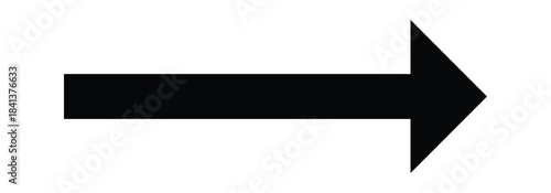 Extended black long directional arrow icon. Bold black arrow pointing to the right side. Black arrow isolated on white back ground.