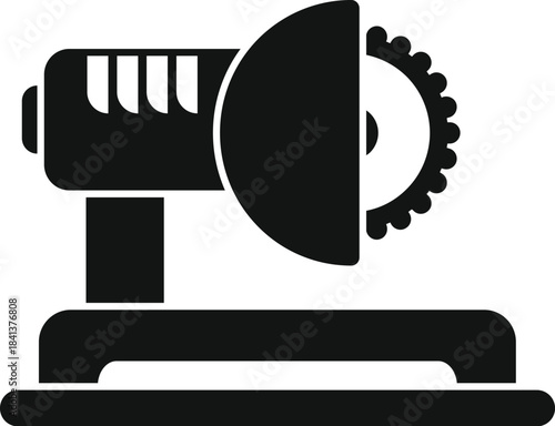 Miter saw or chop saw woodworking power tool icon vector