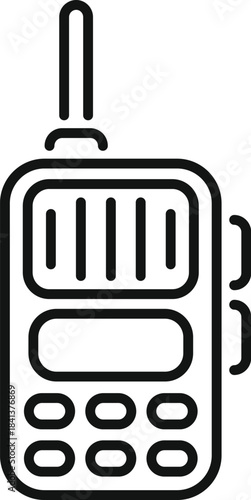 Walkie talkie line icon representing communication and radio