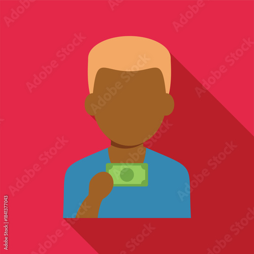 Person holding a cash bill, illustrating concepts like income, finance, and bribery