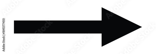 Extended black long directional arrow icon. Bold black arrow pointing to the right side. Black arrow isolated on white back ground.