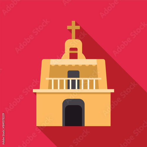 Church mission architecture with a cross, representing christian religion