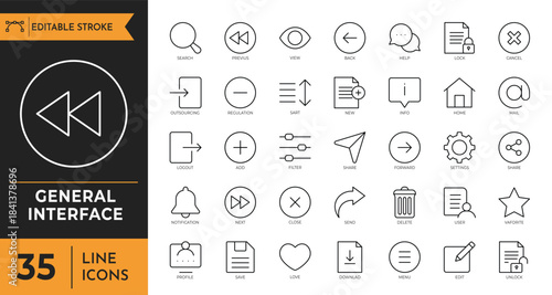 General Interface icon set. Vector illustration
