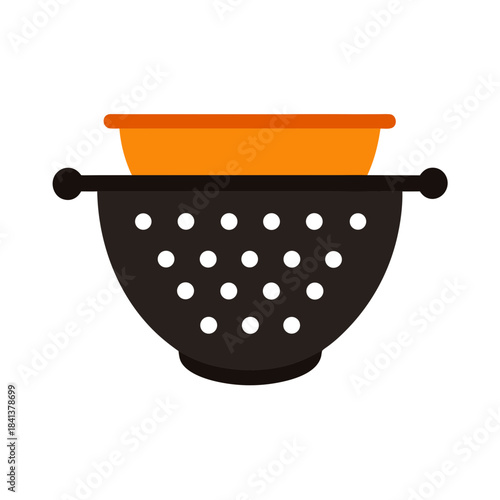 Vector Clip Art Colander on White Background for Web and Graphic Design