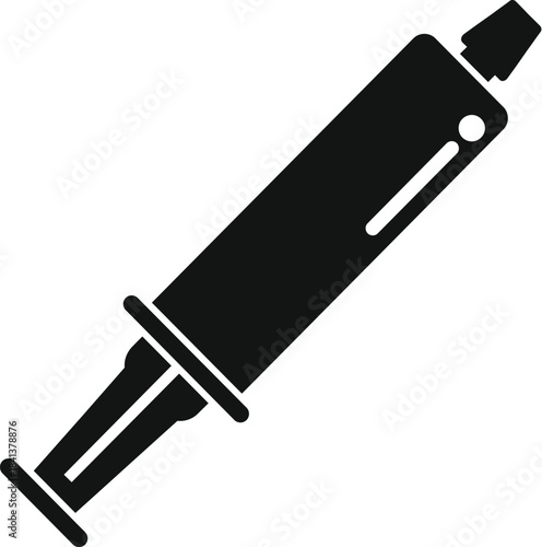 Solder sucker icon on a white background, representing repair and electronic work