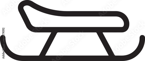 Modern Snow Sled Icon Design for Winter Activities.