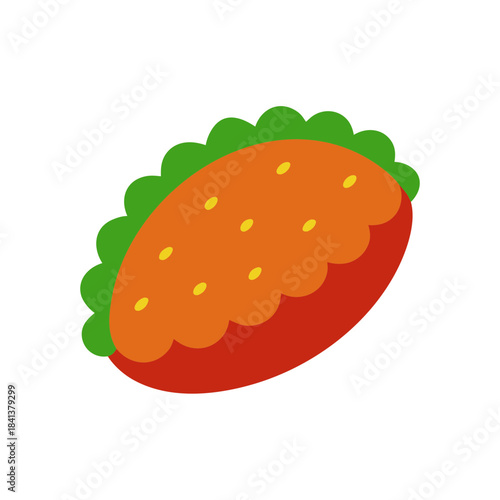 Vector Clip Art Falafel on White Background for Web and Graphic Design