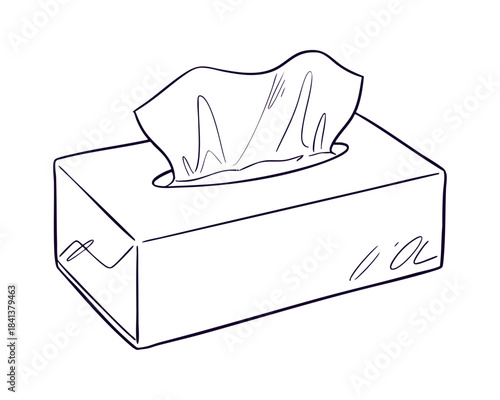 Tissue box line art illustration