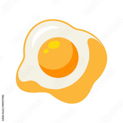 Vector Clip Art Fried Egg on White Background for Web and Graphic Design