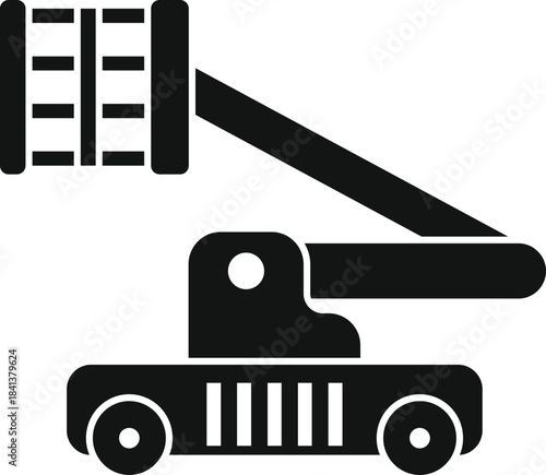 Industrial equipment elevating platform icon for construction and maintenance work