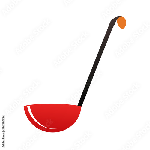Vector Clip Art Ladle on White Background for Web and Graphic Design