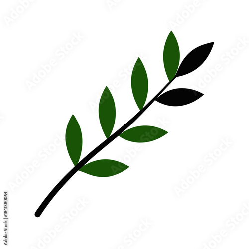 vector clip art leaf branch on white background for web and graphic design