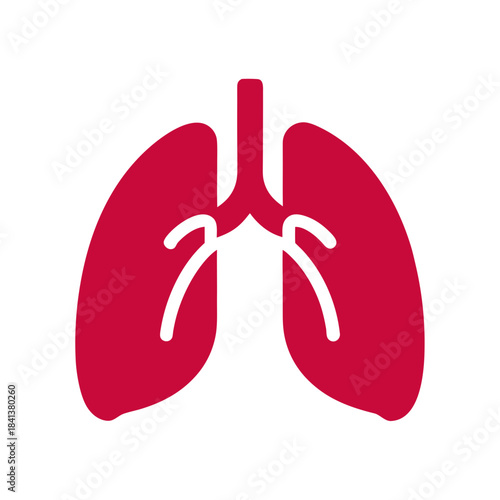vector clip art lungs icon on white background for web and graphic design
