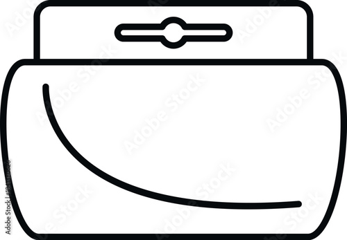 Cosmetic cream jar packaging box line drawing icon