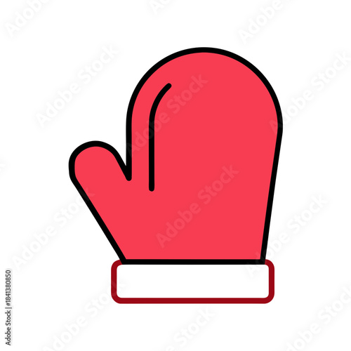 vector clip art oven mitt on white background for web and graphic design