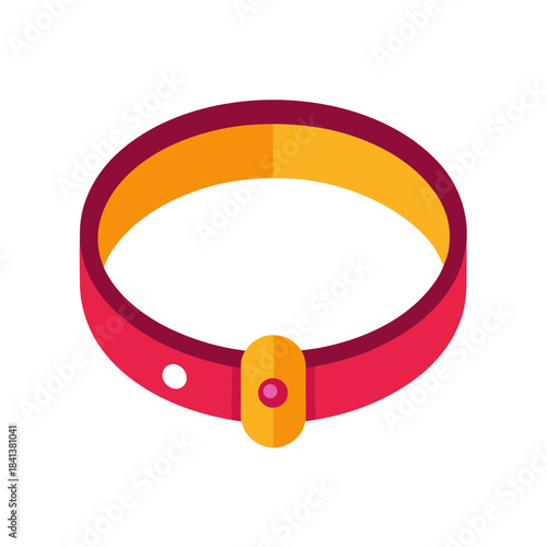 vector clip art pet collar on white background for web and graphic design