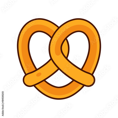 vector clip art pretzel on white background for web and graphic design