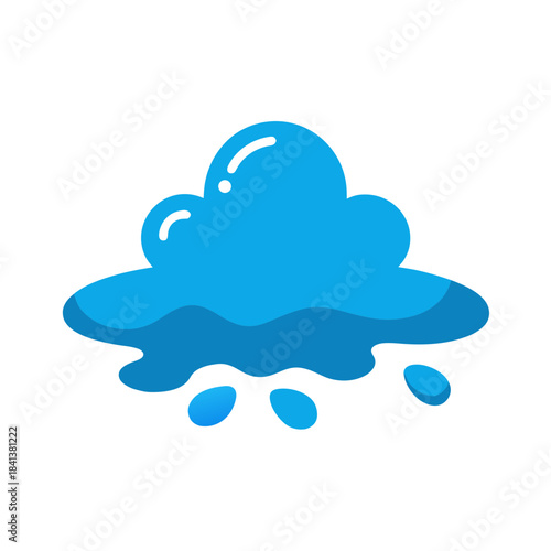 vector clip art puddle water on white background for web and graphic design