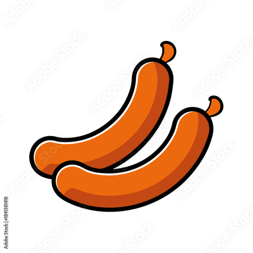 vector clip art sausage links on white background for web and graphic design