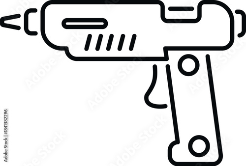 Hot glue gun outlining on a white background representing diy and craft work