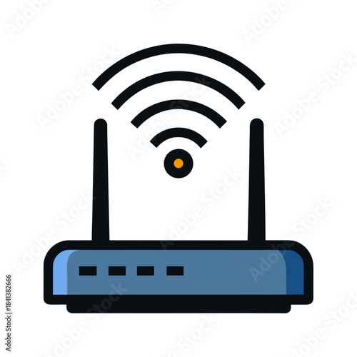 vector clip art wi fi router on white background for web and graphic design