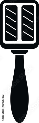 Meat tenderizer, a kitchen tool helping prepare food, on a white background