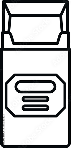 Open cigarette pack outline illustrating tobacco addiction concept