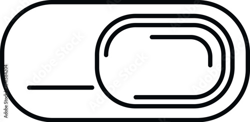 Line art icon displaying a horizontal slider for turning on or off a function