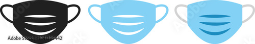 mask icon set. Face protection symbols. Privacy and security signs. Health cover. Prevention and facial cover signs.