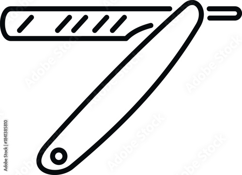 Straight razor icon for barbershop, shaving, and men's grooming concepts