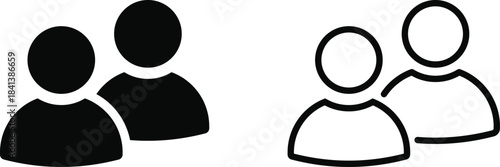 Community People Symbols. User identity icon. Community member and identity signs. Social network and identity signs. Group and crowd signs.
