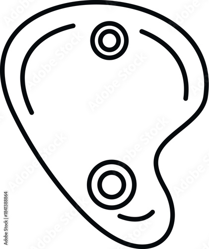 Bicycle saddle outline drawing representing cycling equipment