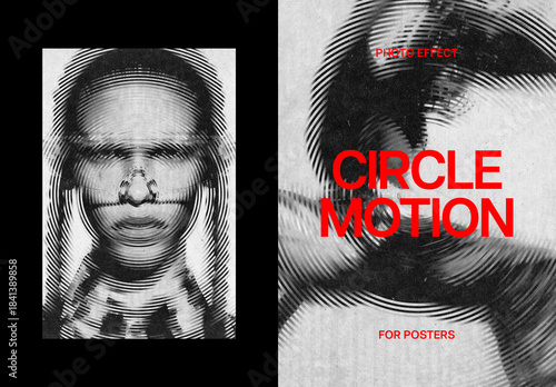 Circle Spin Poster Photo Effect Mockup
