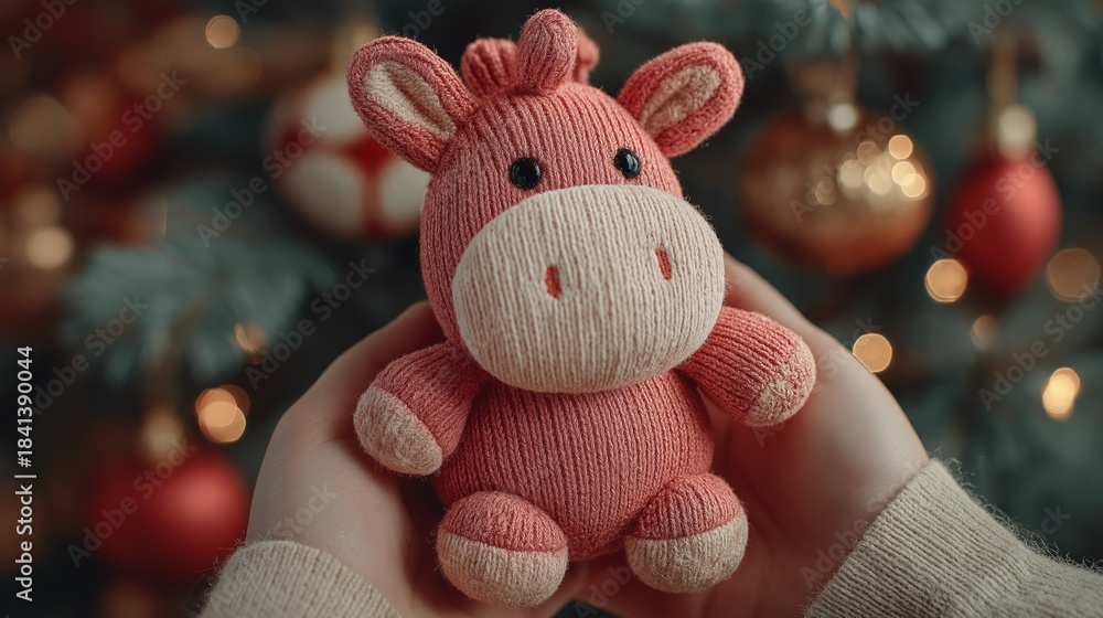 custom made wallpaper toronto digitalChildren's hands holding a toy red horse, Year of the Horse, Christmas, New Year