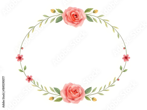 pink roses wreath frame, rose floral border, romantic pink flower frame, decorative rose corners, elegant roses illustration, wedding floral border, pastel pink rose frame, botanical flower frame, cla