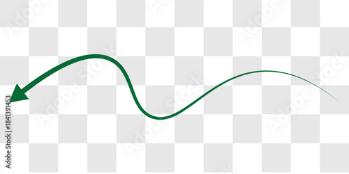 Green curved graph with arrow icon. Arrow illustration pointing up. Counterclockwise direction pointer. single arrow, sign right up isolated on white background. Vector illustration. flat style.