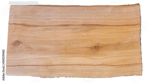 A natural wood board with a unique texture and knots, isolated on a white background. Ideal for
design, layout, presentation, banner, or craft and carpentry concepts.